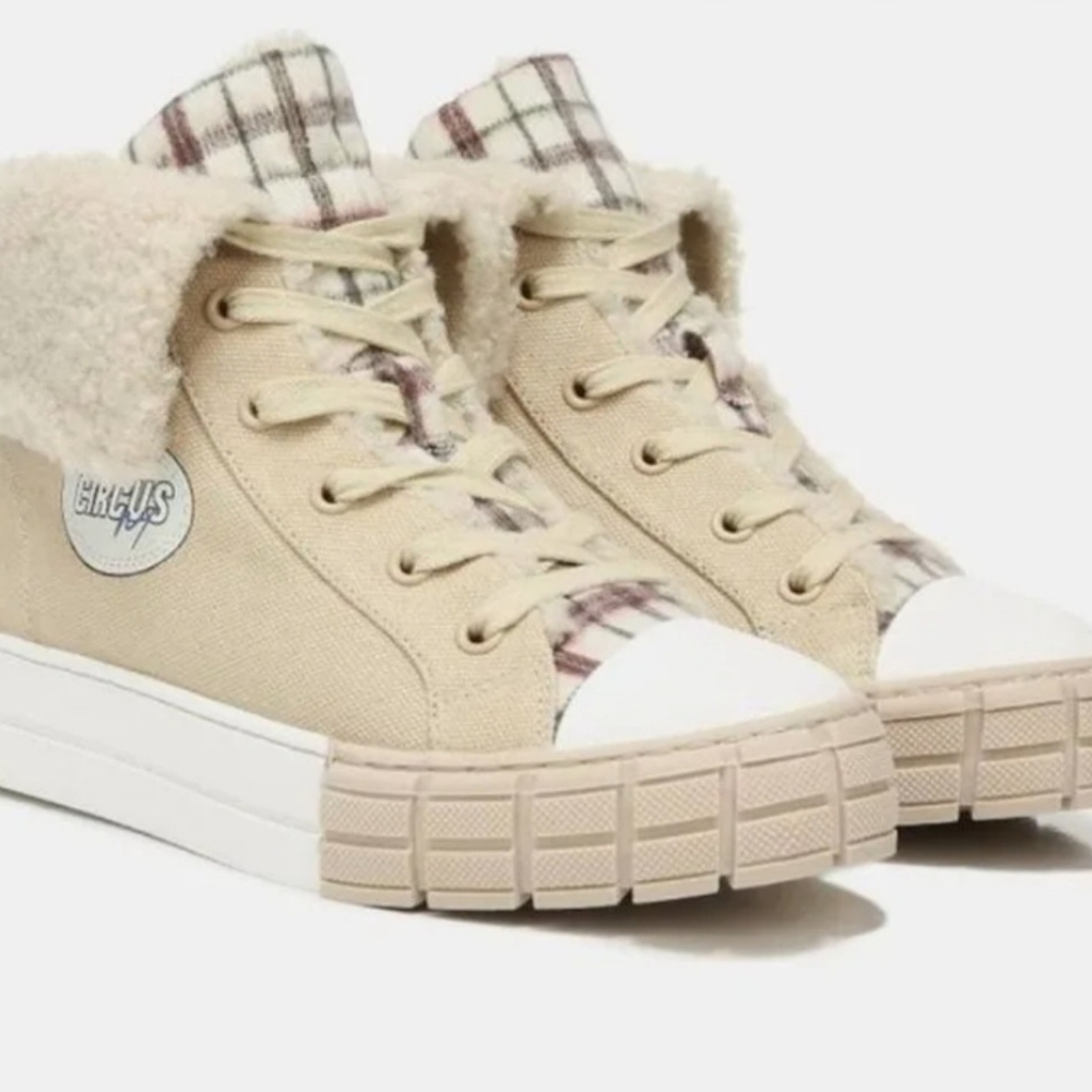 Circus By Sam Edelmas Womens Beige High-Top Sneakers Size 9.5